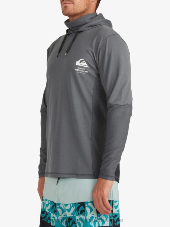 Quiksilver D6JJ1848 miehet tumma varjo Waterman onkija hupullinen pitkähihainen upf 50 surffit-paita