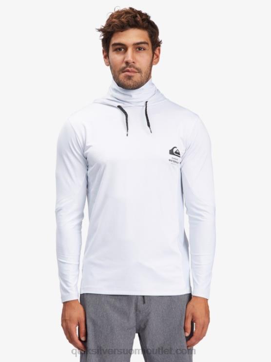 Quiksilver D6JJ1850 miehet valkoinen Waterman onkija hupullinen pitkähihainen upf 50 surffit-paita