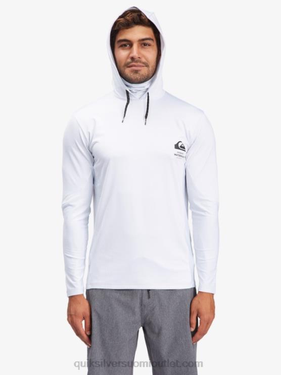 Quiksilver D6JJ1850 miehet valkoinen Waterman onkija hupullinen pitkähihainen upf 50 surffit-paita