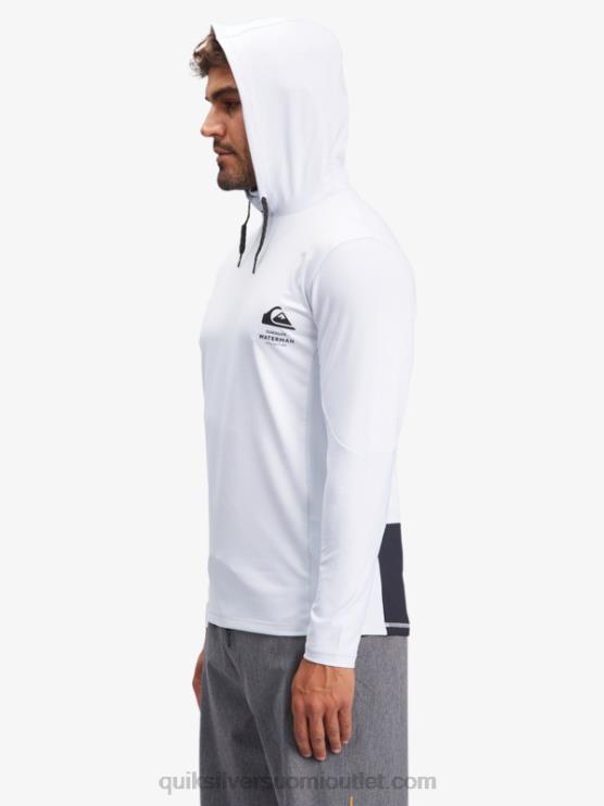 Quiksilver D6JJ1850 miehet valkoinen Waterman onkija hupullinen pitkähihainen upf 50 surffit-paita