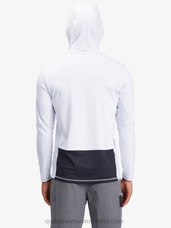 Quiksilver D6JJ1850 miehet valkoinen Waterman onkija hupullinen pitkähihainen upf 50 surffit-paita