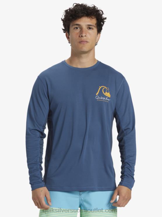 Quiksilver D6JJ259 miehet lippu sininen waterman bamboo check 2 upf 50 pitkähihainen surffauspaita