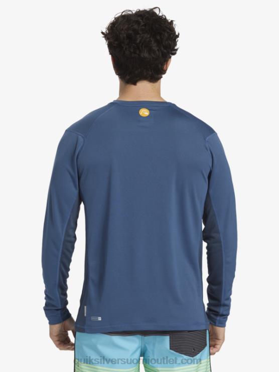 Quiksilver D6JJ259 miehet lippu sininen waterman bamboo check 2 upf 50 pitkähihainen surffauspaita