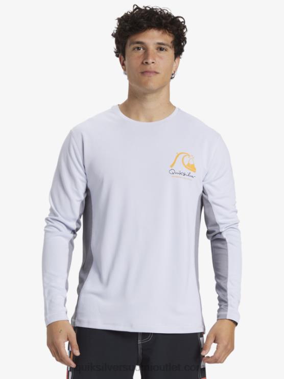Quiksilver D6JJ260 miehet valkoinen waterman bamboo check 2 upf 50 pitkähihainen surffauspaita
