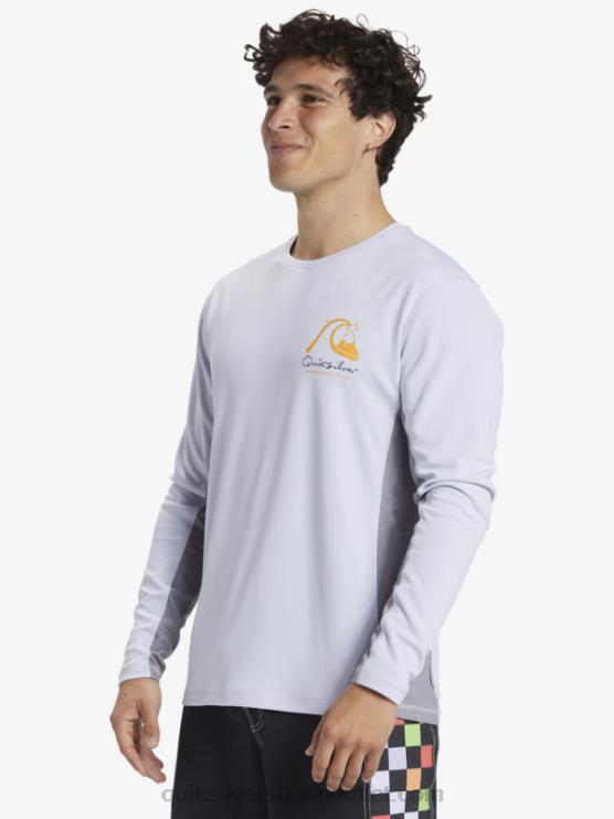 Quiksilver D6JJ260 miehet valkoinen waterman bamboo check 2 upf 50 pitkähihainen surffauspaita