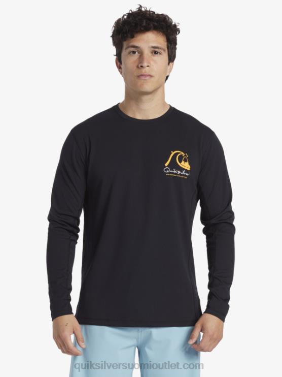 Quiksilver D6JJ261 miehet musta waterman bamboo check 2 upf 50 pitkähihainen surffauspaita