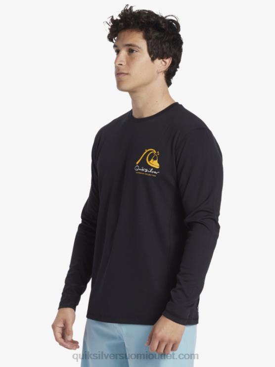Quiksilver D6JJ261 miehet musta waterman bamboo check 2 upf 50 pitkähihainen surffauspaita