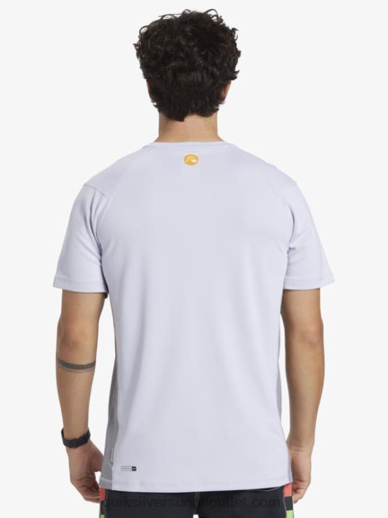 Quiksilver D6JJ273 miehet valkoinen waterman bamboo check 2 upf 50 lyhythihainen surffauspaita