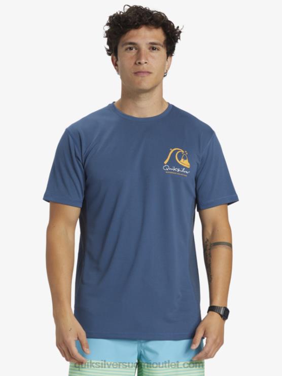 Quiksilver D6JJ275 miehet lippu sininen waterman bamboo check 2 upf 50 lyhythihainen surffauspaita