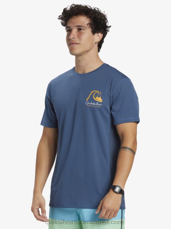 Quiksilver D6JJ275 miehet lippu sininen waterman bamboo check 2 upf 50 lyhythihainen surffauspaita
