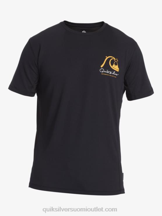 Quiksilver D6JJ276 miehet musta waterman bamboo check 2 upf 50 lyhythihainen surffauspaita