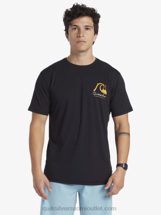 Quiksilver D6JJ276 miehet musta waterman bamboo check 2 upf 50 lyhythihainen surffauspaita