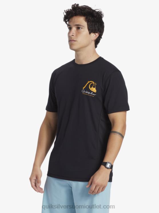 Quiksilver D6JJ276 miehet musta waterman bamboo check 2 upf 50 lyhythihainen surffauspaita