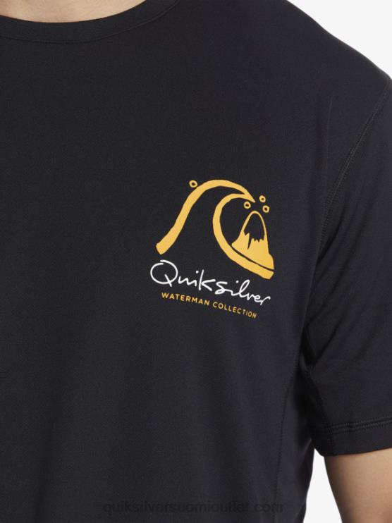 Quiksilver D6JJ276 miehet musta waterman bamboo check 2 upf 50 lyhythihainen surffauspaita