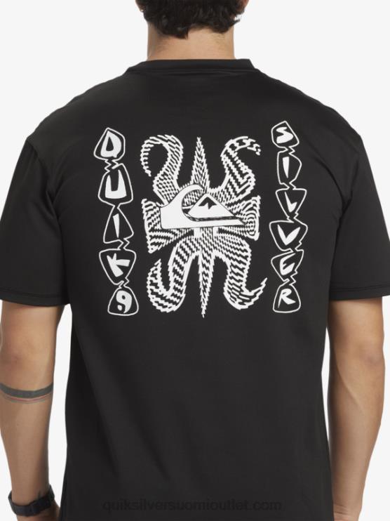 Quiksilver D6JJ318 miehet musta mix session upf 50 lyhythihainen surffipaita