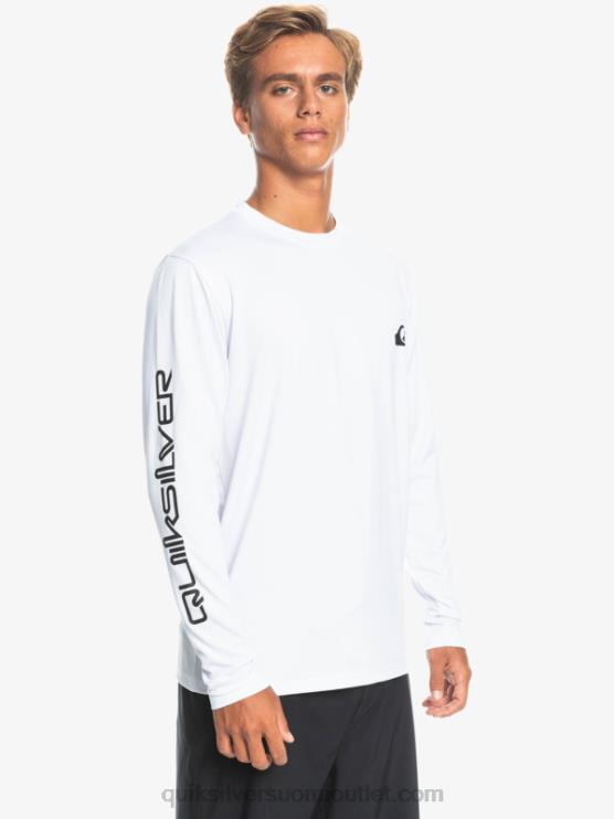 Quiksilver D6JJ401 miehet valkoinen omni session pitkähihainen upf 50 surffit-paita