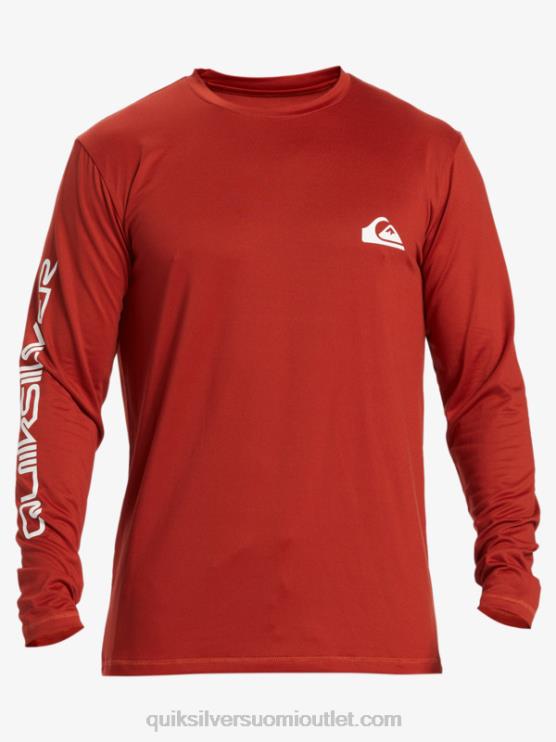 Quiksilver D6JJ403 miehet punainen okra omni session pitkähihainen upf 50 surffit-paita
