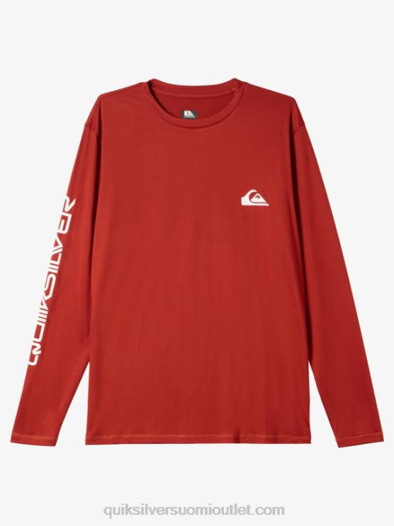 Quiksilver D6JJ403 miehet punainen okra omni session pitkähihainen upf 50 surffit-paita