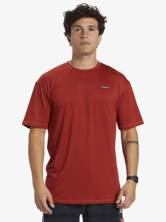 Quiksilver D6JJ539 miehet punainen okra omni session upf 50 lyhythihainen surffipaita