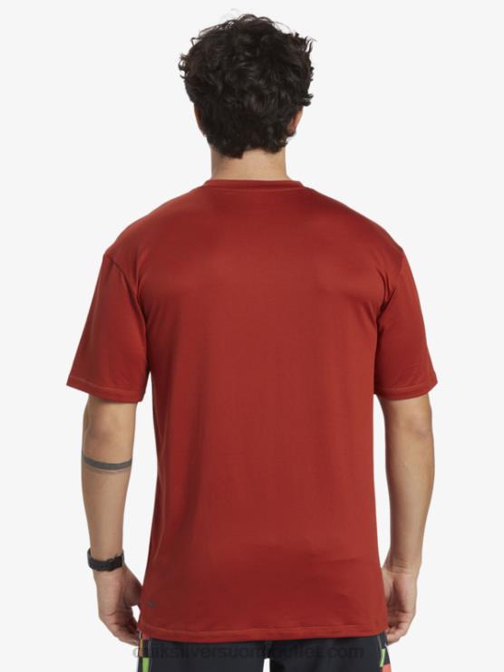 Quiksilver D6JJ539 miehet punainen okra omni session upf 50 lyhythihainen surffipaita