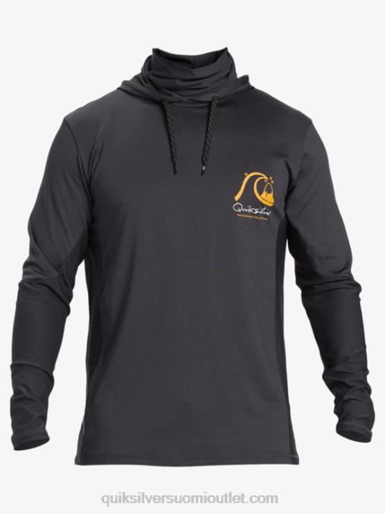 Quiksilver D6JJ830 miehet musta Waterman onkija hupullinen upf 50 pitkähihainen surffauspaita