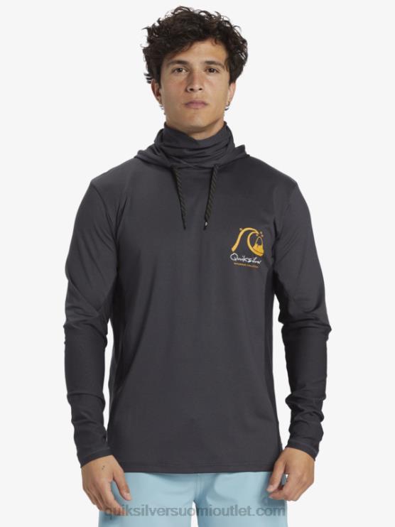 Quiksilver D6JJ830 miehet musta Waterman onkija hupullinen upf 50 pitkähihainen surffauspaita