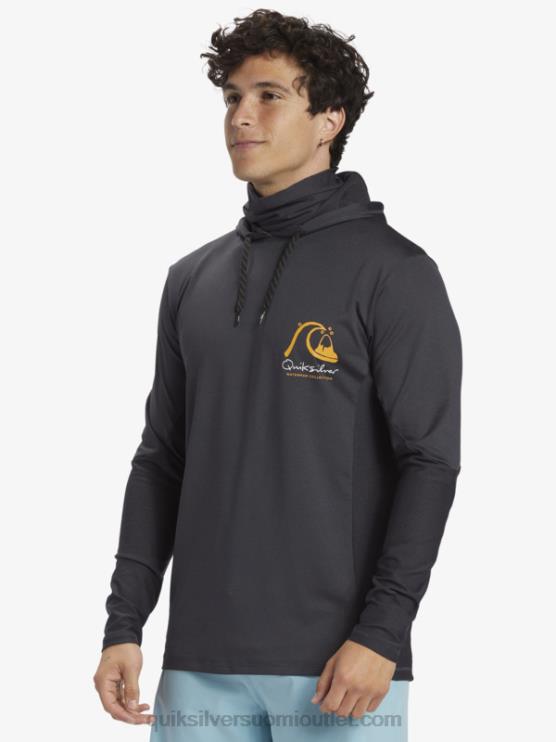 Quiksilver D6JJ830 miehet musta Waterman onkija hupullinen upf 50 pitkähihainen surffauspaita