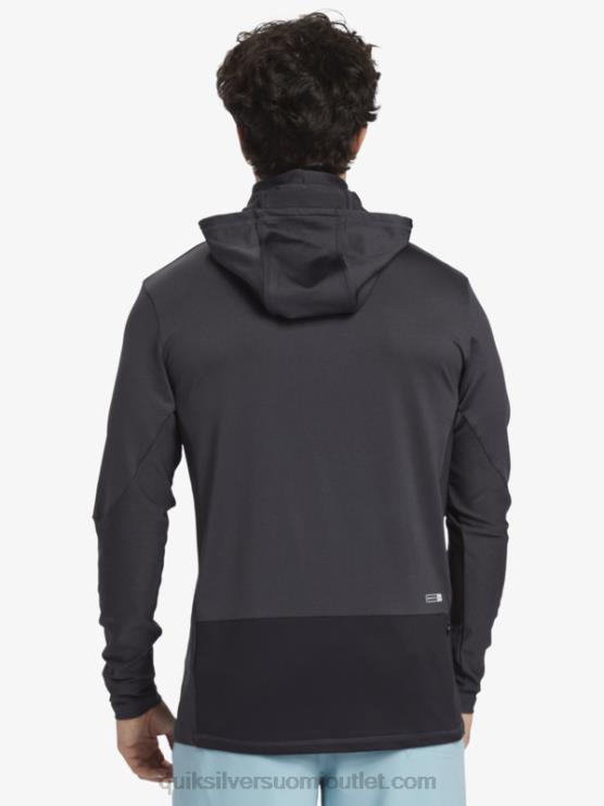 Quiksilver D6JJ830 miehet musta Waterman onkija hupullinen upf 50 pitkähihainen surffauspaita