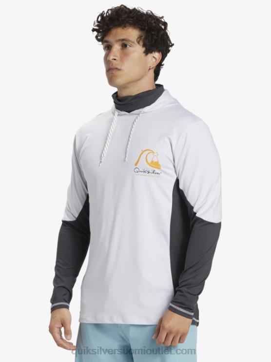 Quiksilver D6JJ831 miehet valkoinen Waterman onkija hupullinen upf 50 pitkähihainen surffauspaita
