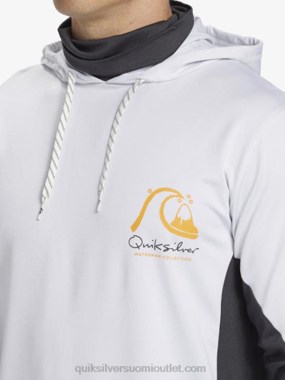 Quiksilver D6JJ831 miehet valkoinen Waterman onkija hupullinen upf 50 pitkähihainen surffauspaita