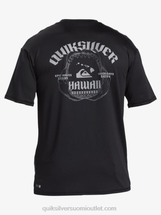 Quiksilver D6JJ883 miehet musta hawaii big bite upf 50 lyhythihainen surffauspaita