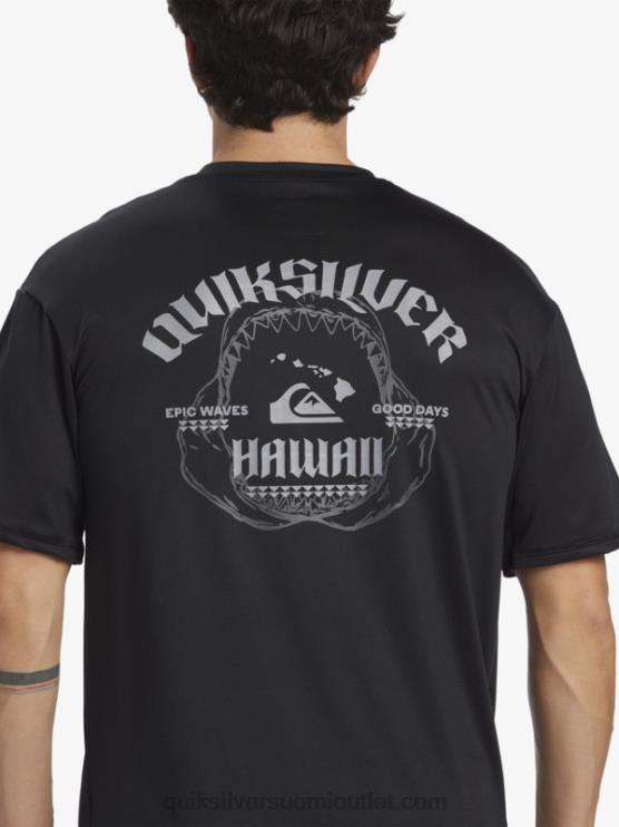 Quiksilver D6JJ883 miehet musta hawaii big bite upf 50 lyhythihainen surffauspaita
