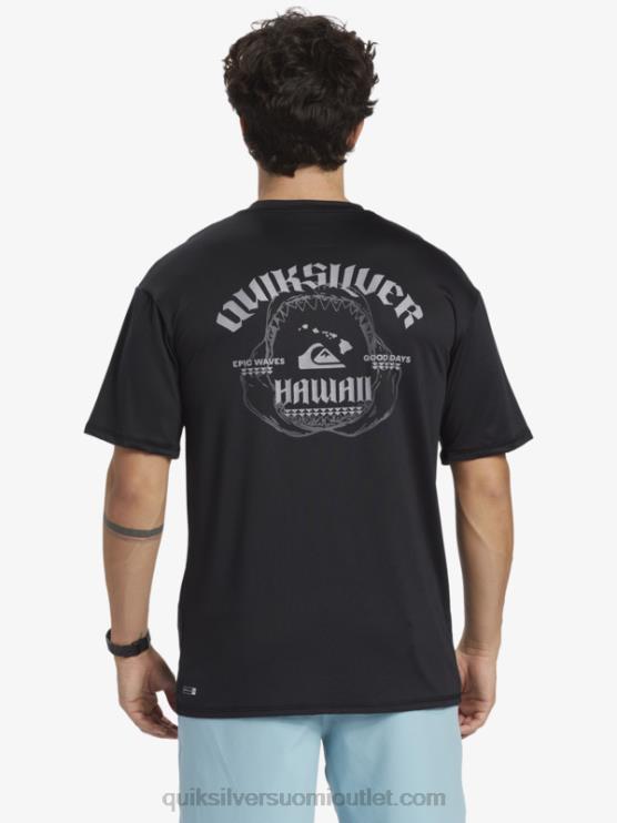 Quiksilver D6JJ883 miehet musta hawaii big bite upf 50 lyhythihainen surffauspaita