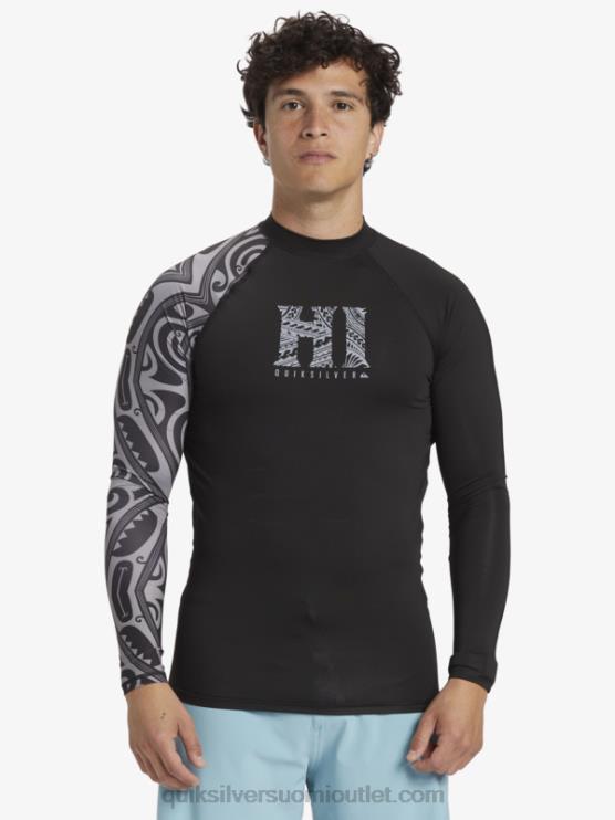 Quiksilver D6JJ923 miehet musta hawaii big island upf 50 pitkähihainen surffauspaita