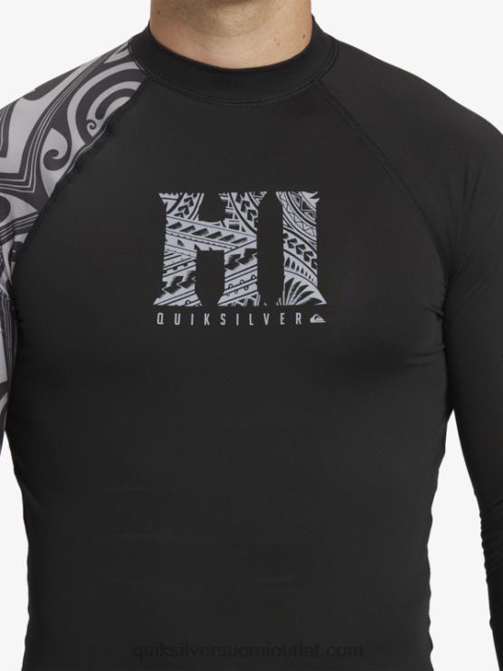 Quiksilver D6JJ923 miehet musta hawaii big island upf 50 pitkähihainen surffauspaita