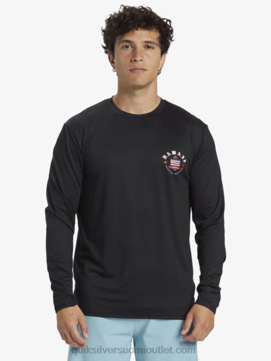Quiksilver D6JJ924 miehet musta Hawaii Royal upf 50 pitkähihainen surffipaita