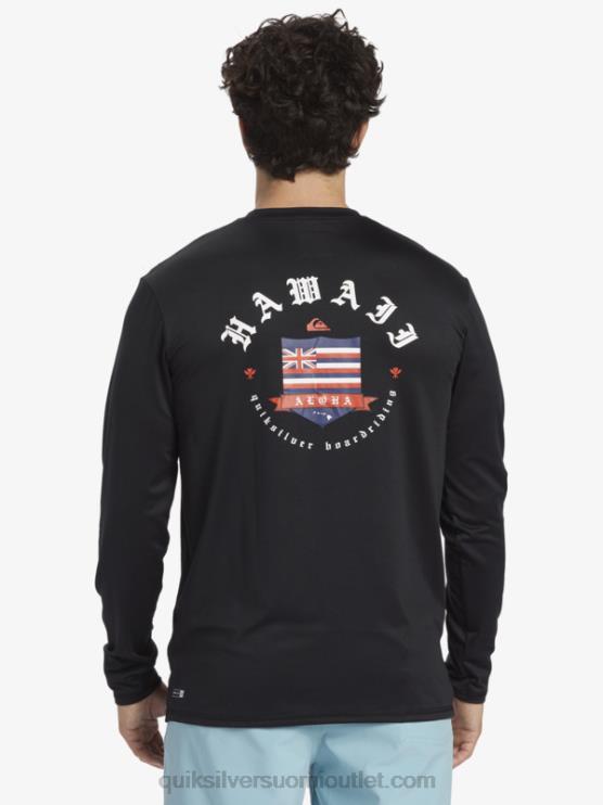 Quiksilver D6JJ924 miehet musta Hawaii Royal upf 50 pitkähihainen surffipaita