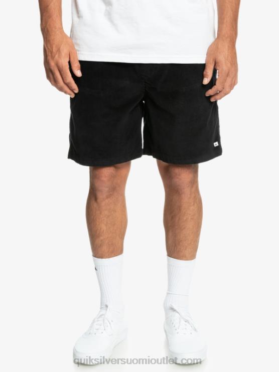 Quiksilver D6JJ360 miehet musta taxer cord shortsit