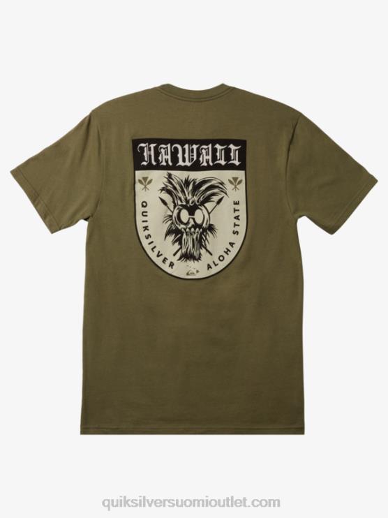Quiksilver D6JJ1005 miehet nelilehtinen apila hawaii ikaika shield t-paita