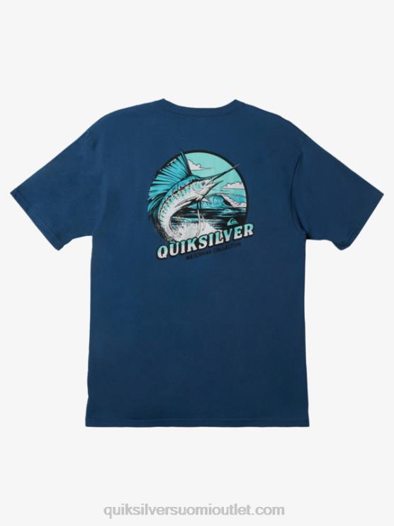 Quiksilver D6JJ1046 miehet lippu sininen vesimies evät up t-paita