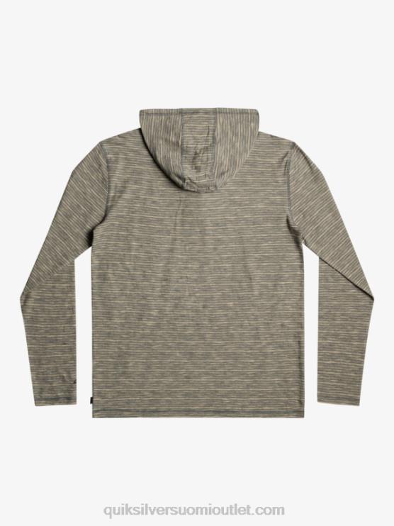 Quiksilver D6JJ1353 miehet tumma liuskekivi kentin kentin pitkähihainen hupullinen t-paita