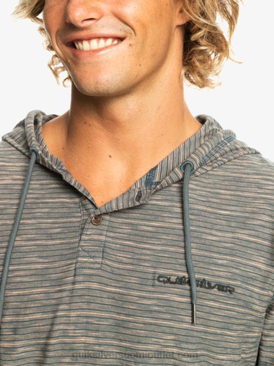 Quiksilver D6JJ1353 miehet tumma liuskekivi kentin kentin pitkähihainen hupullinen t-paita