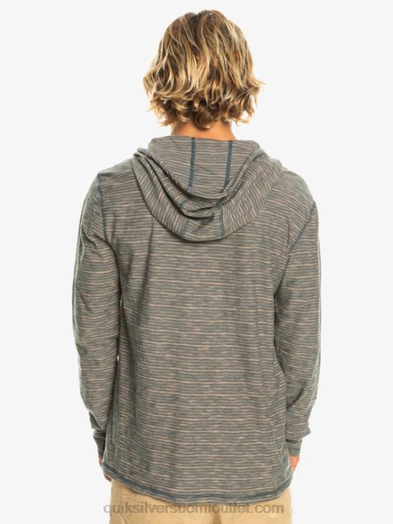 Quiksilver D6JJ1353 miehet tumma liuskekivi kentin kentin pitkähihainen hupullinen t-paita
