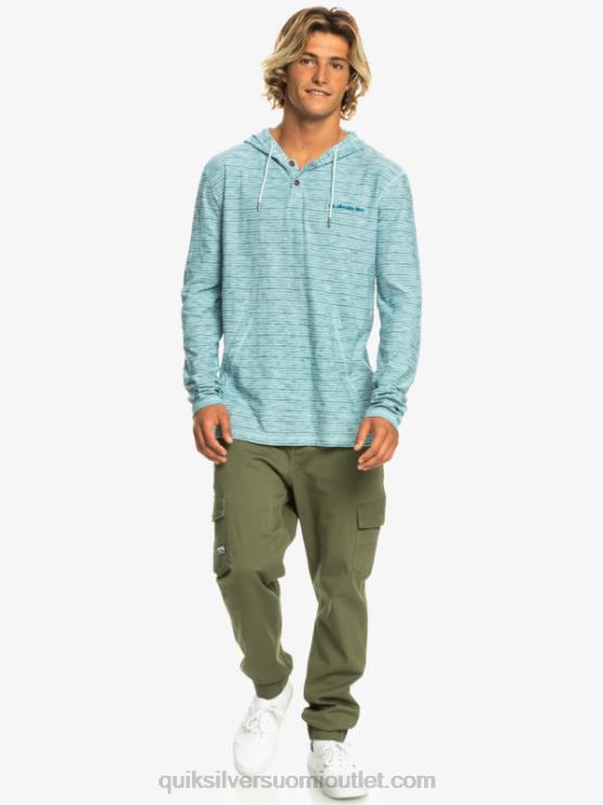 Quiksilver D6JJ1354 miehet taivaallinen kentin kentin pitkähihainen hupullinen t-paita