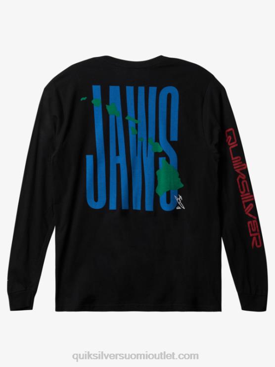 Quiksilver D6JJ1426 miehet musta jaws big wave challenge ls t-paita