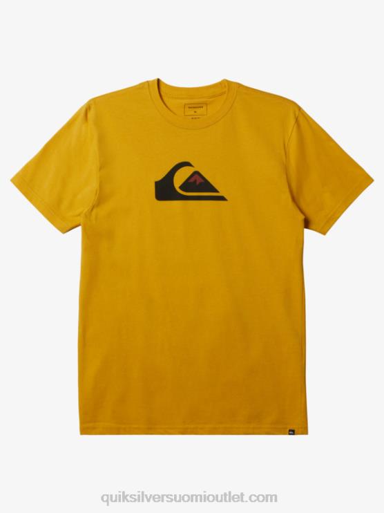 Quiksilver D6JJ195 miehet keltuainen keltainen comp-logoinen t-paita