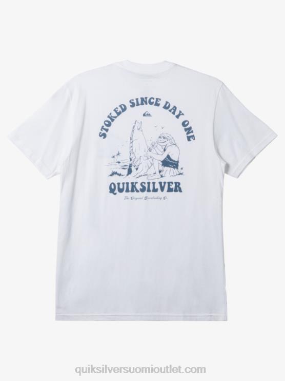 Quiksilver D6JJ230 miehet valkoinen tukahdutettu ensimmäisestä päivästä lähtien t-paita