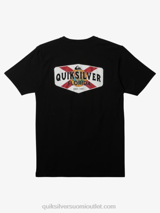 Quiksilver D6JJ235 miehet musta florida rannikolta rannikolle t-paita