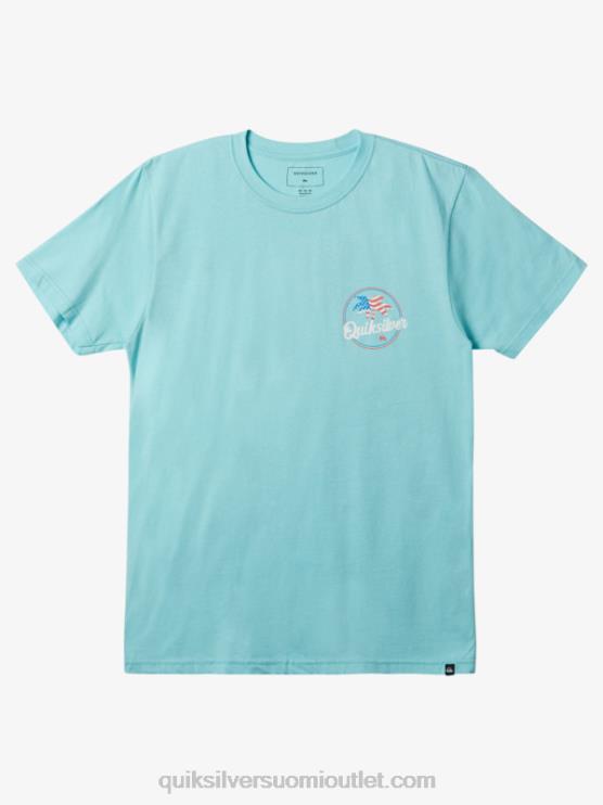 Quiksilver D6JJ236 miehet enkelin sininen palmuinen t-paita