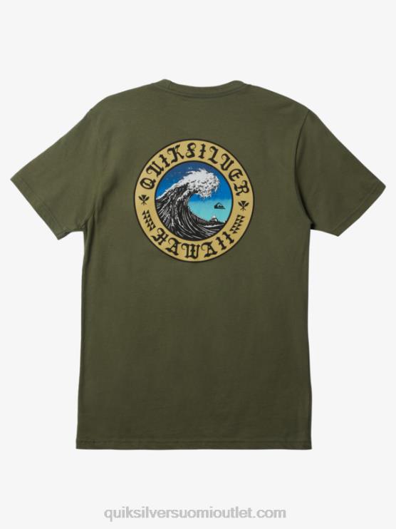 Quiksilver D6JJ277 miehet nelilehtinen apila hawaii wall of water t-paita
